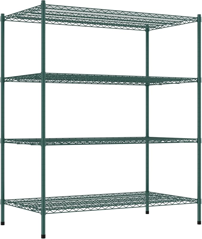 Commercial NSF Listed Green Epoxy Stationary Wire Shelving Kit 30 x 54 x 64 with 4 Shelves Perfect for Warehouse Walk-in Refrigerator Freezer Grocery Store Restaurant Dishroom