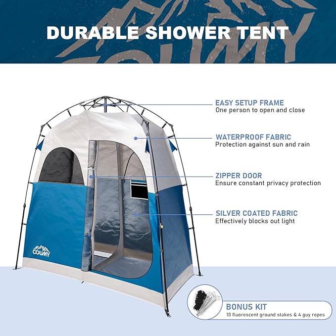 Instant Camping Shower Tent Privacy Shelter Portable Outdoor Sun Shelter for Camping Beach Hiking Fishing 1 Room/2 Rooms