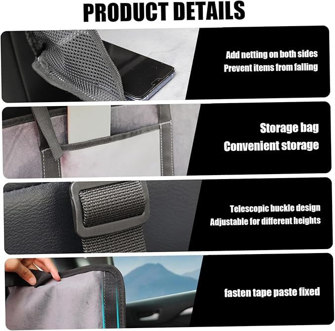 Car Mattress Flannel 4-Fold Non Inflatable Car Sleeping Bed Backseat with Storage Bag Portable Soft 50x16 in Back Seat Extender for Truck Fishing Camping Beach (Black) Sports