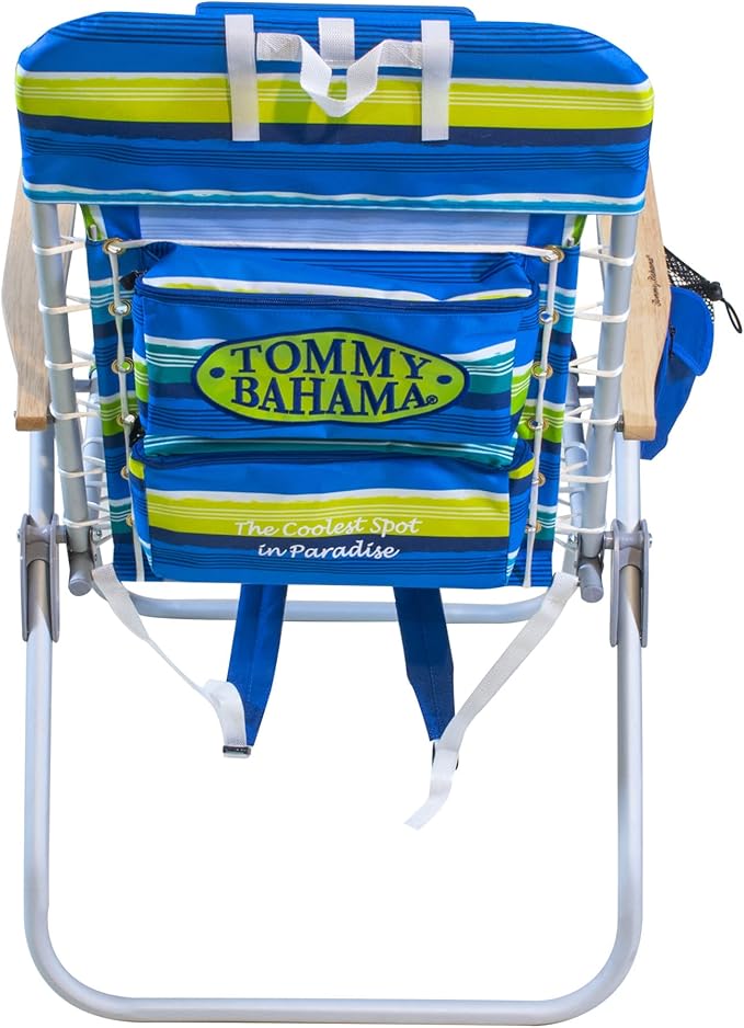 Tommy Bahama Hi-Boy 17 Seat Height 4-Position Lace-Up Suspension Folding Beach Backpack Chair