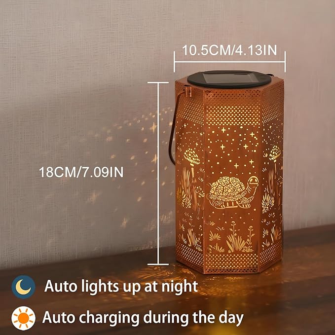 2 Pack Turtles Solar Lantern Outdoor Waterproof - Mothers Day Gifts for Mom Grandma - Birthday Day Gifts for Women Garden Decor Solar Lights Outdoor