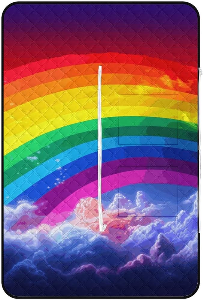 Zipper Rainbow Style Picnic Mat Suitable for Travel Camping Park Or Home Use