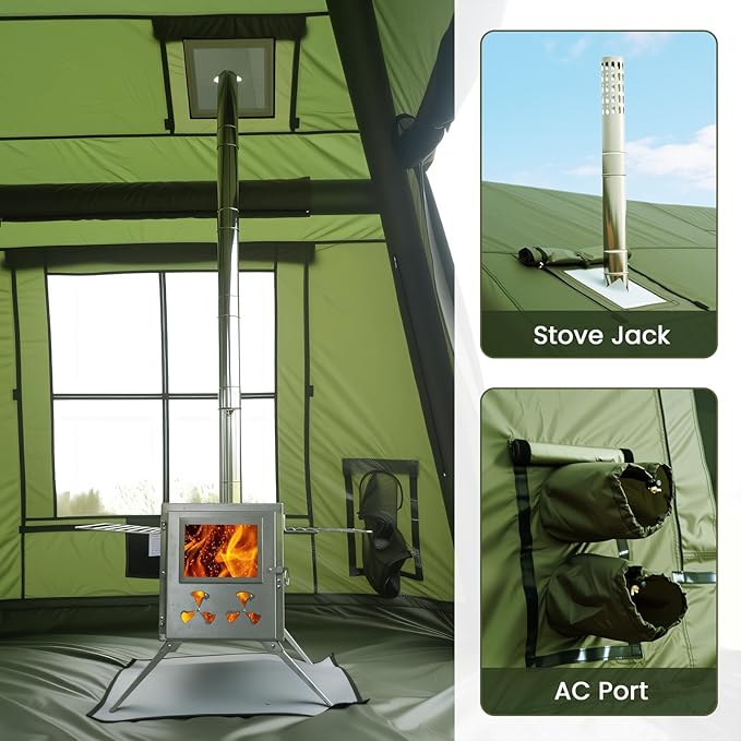 Inflatable Tents for Camping Large Blow Up Tent with Hand Pump Easy Setup InflatableTent 4 Season Tent Waterproof Oxford Air Glamping Tents for Camping Adult 4/6/8/10/12 Person
