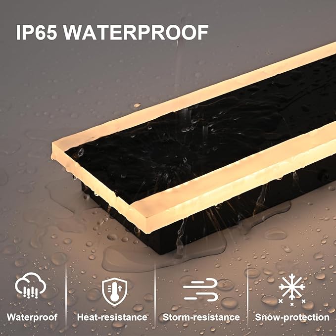 24-Inch 2-Pack Outdoor LED Wall Sonce Waterproof IP65 Modern Wall Light Fixture with Build-in Integrated LED &amp 5 Color (3000K/3500K/4500K/5000K/6000K) for Front Door Garage House
