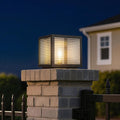 Solar Post Cap Light Outdoor Exterior Post Lantern Lamps Stainless Steel IP65 Waterproof Pillar Light 9.8 Dimmable LED Modern Landscape Column Lamp for Patio Posts Flat Surface Garden Deck