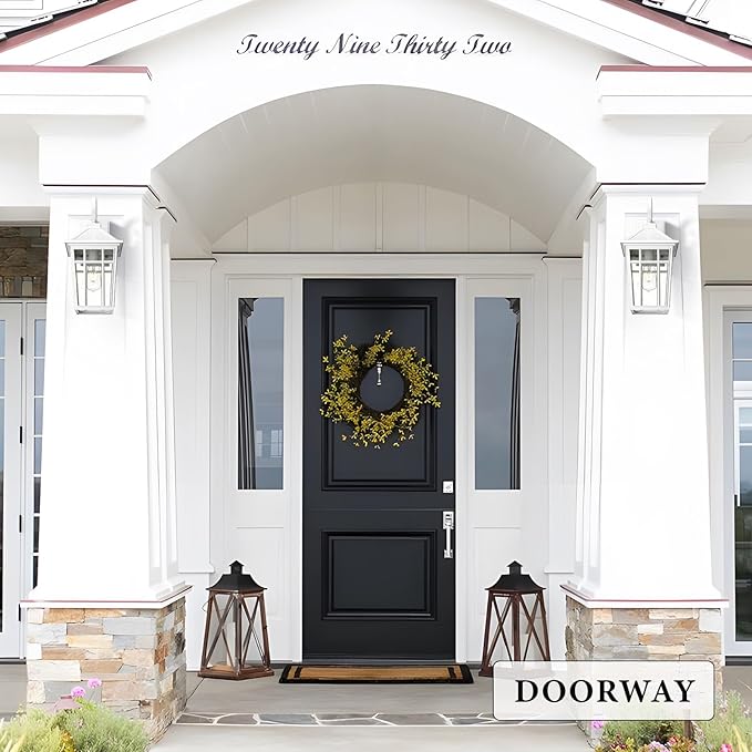 Darkaway Outdoor Wall Lights for House Exterior Lighting Fixtures Wall Mount Outdoor Porch Lights Waterproof White Outdoor Sconce Lights with Seeded Glass for Patio Hallway Garage