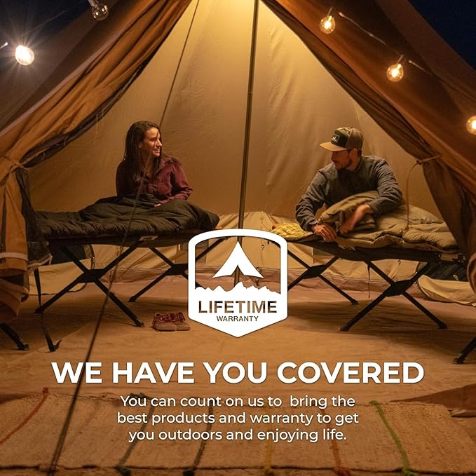 Teton Outfitter Camping Cot Heavy-Duty Oversized Folding Cot for Adults Comfortable Elevated Sleeping Bed Easy Setup