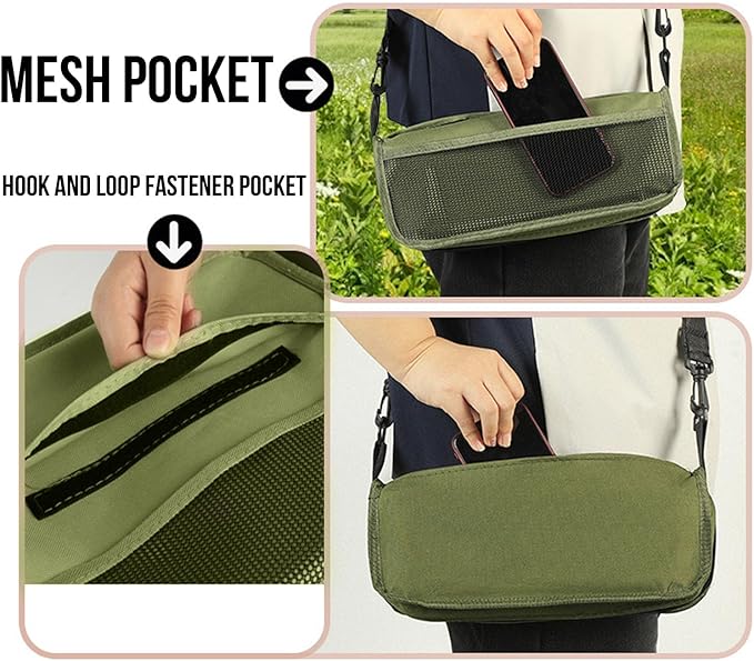 Ymiko Mini Folding Stool Portable Compact Stool with Double Storage Bags and Reinforced X Frame for Outdoor Camping Fishing Picnicking Travel