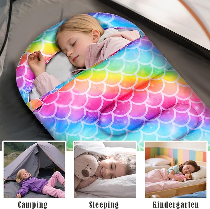 Sleeping Bag for Kids Girls Boys 3 Season Warm Lightweight Kids Sleeping Bag Waterproof Portable for Camping Outdoors Travel
