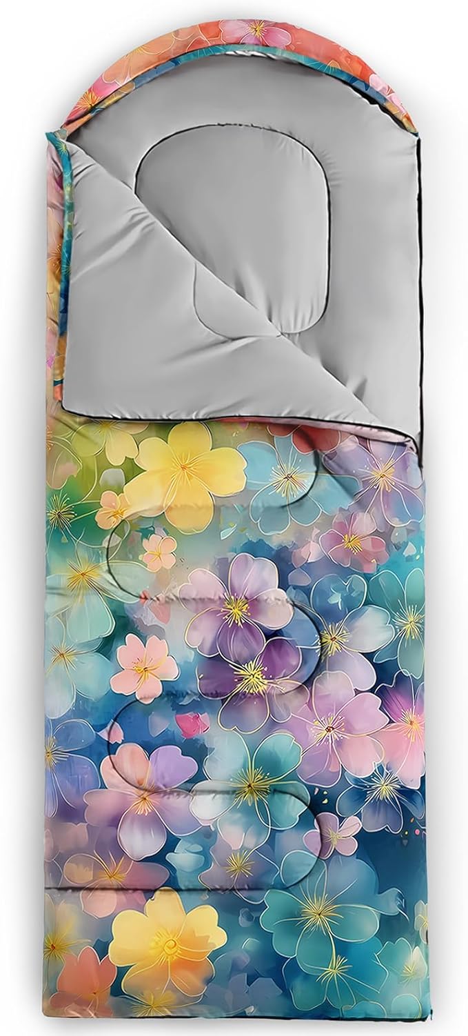 AILONEN Cartoon Camping Sleeping Bag for Boys Girls AdultsLightweight &amp Waterproof3 Season Warm &amp Cold WeatherPortablePrinted Sleeping BagTravelingCampingHiking