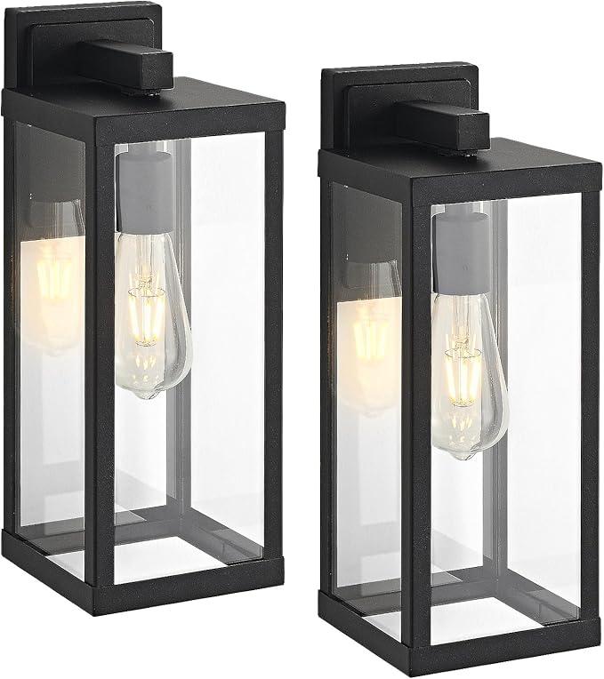 Black Outside Lights for House 15 H Outdoor Wall Sconce Waterproof Large Exterior Light Fixtures for Garage Doorway Porch Patio 2 Pack