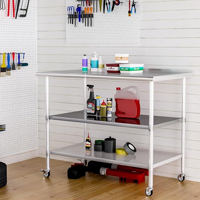 Stainless Steel Undershelf 30x48 Inches for Commercial Work Table - Bottom Shelf Add-On Extra Storage for NSF Kitchen Restaurant Café Bakery or Food Prep Stations