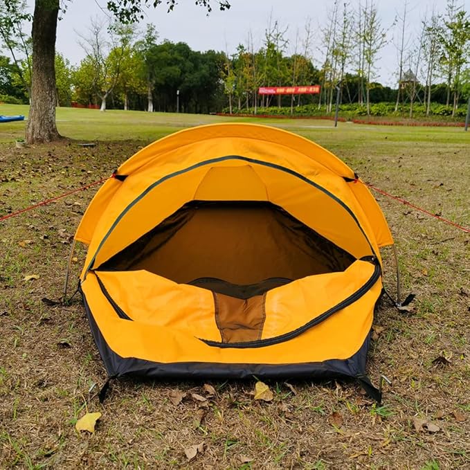 Ultralight Single Person 4 Season Backpacking Tent Windproof &amp Waterproof Modern Style Easy Setup with Aluminum Poles