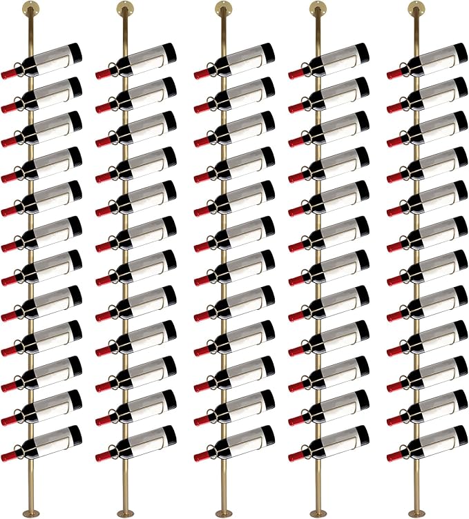 5 Pack 12 Bottle Wall Rack DIY Detachable Bottle Holder for Kitchen Pantry Dining Room Bar Commercial Restaurants