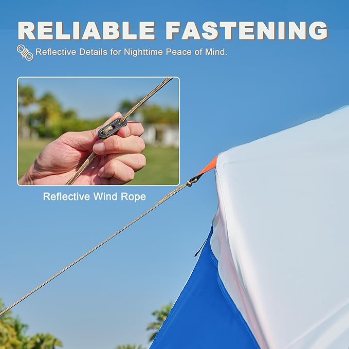 Tents for Camping Waterproof 10 Person Family Tent with Double Layer &amp 4 Large Mesh Windows Weather Resistant Easy Setup 2 Room Big Tent for Music Festival Parties 18 X 9 X 6.8Ft
