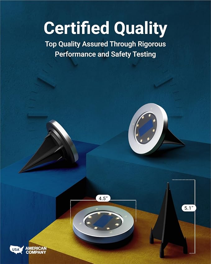 Sunco 12 Pack Solar Lights Outdoor Garden LED Waterproof Landscape Pathway Light Fixture Dusk to Dawn Yard Patio Ground Lights Deck Cross Spike Stake 7000K Diamond White
