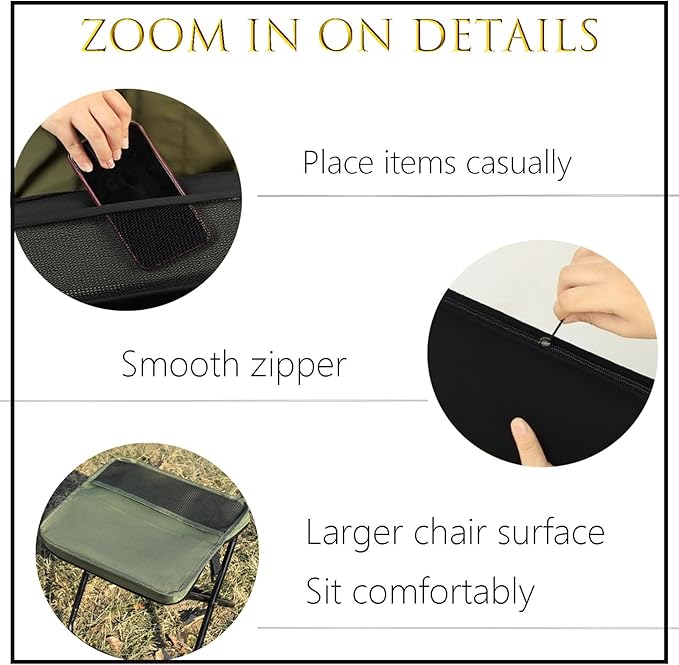 Foldable Backpack Stool a Portable Stool for Mountaineering and Hiking Equipped with Adjustable Shoulder Straps Supporting Crossbody or Handheld use for Outdoor travel Camping Parties (Black)
