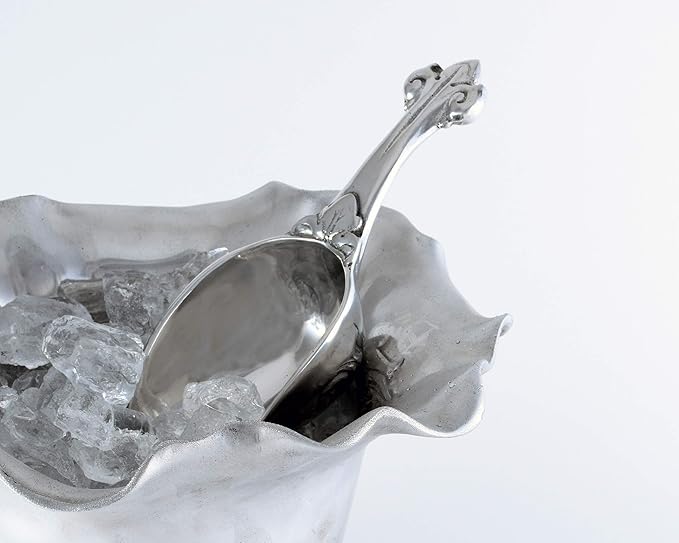 Fleur de lis Ice Scoop Polished Aluminum Arthur Court Designs