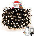 suddus White Christmas Tree Lights Outdoor 66ft 200 LED Christmas String Lights with 8 Modes Twinkle Lights for Christmas Tree Bedroom Backyard Patio Porch House Decoration