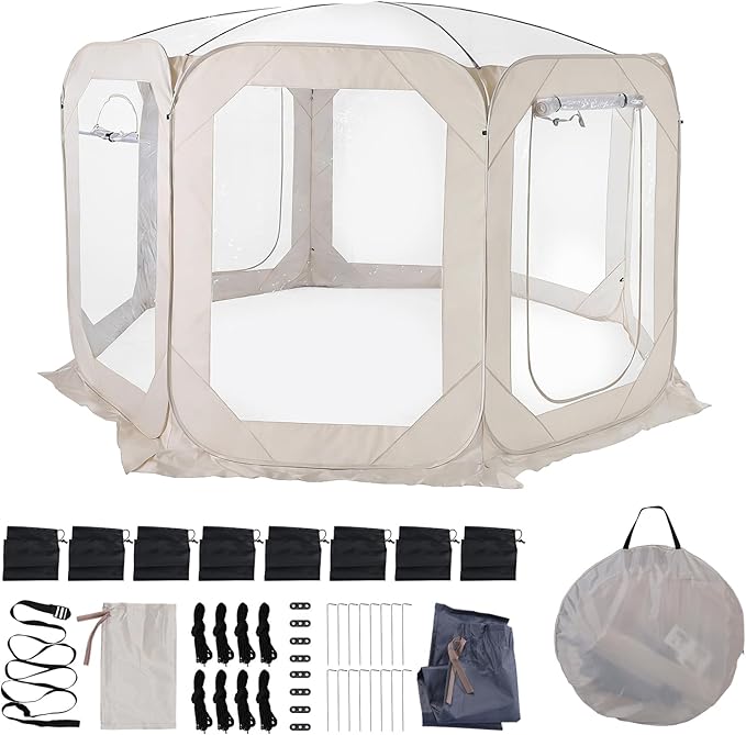 Bubble Tent with Rain Cover &amp Storage Bag 12x7ft Transparent Igloo Tent Dome for 6-8 Person Bubble House for Camping Backyard Party Stargazing
