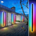 Outdoor RGB Wall Lights 31.5inch RGB/Warm/White Dimmable Modern Led Wall Lighting IP65 Waterproof Long Wall Sconce with Remote and APP Control for Outdoor/Indoor Party Gathering