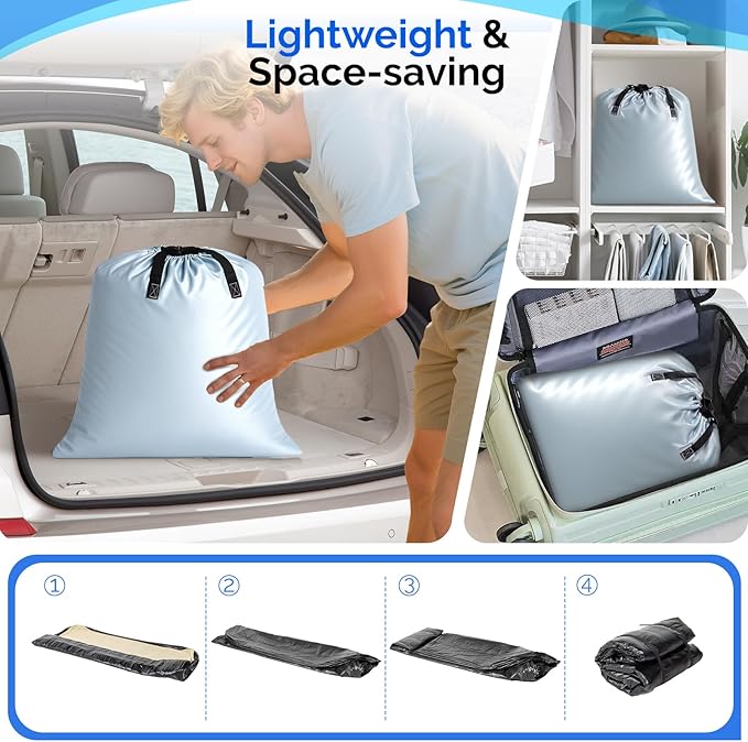 VINGLI Deluxe Air Mattress with Built-in Pump 18 Raised Blow Up Mattress with Soft Flocked Top Leakproof Inflatable Mattress for Camping Home Guestswith Storage Bag (Luxury Kaqi Queen)