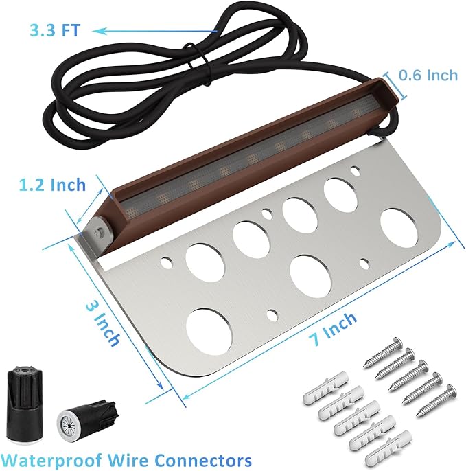 8 Pack 7 Inch Retaining Wall Lights 5W LED Hardscape Lighting 12V AC/DC Low Voltage Step Light 2700K Soft White IP65 Waterproof Outdoor Landscape Lighting for Patio Walls Stairs ETL