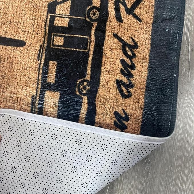 Personalized Home is Where We Park It Doormat - Custom Rv and Family Name Camping Door Mat RV Accessories for Inside 16 x 24 inches