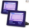 LANFU 2Pack 60w LED Black Light Blacklight for Fluorescent Neon Glow in The Dark High Power LED Flood Light IP65 with Plug for BirthdayBarParty SuppliesAquarium(Upgrade Reflector)