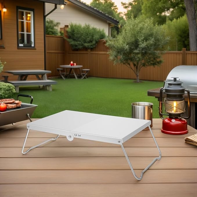 Ciieeo 2pcs Ultralight Aluminum Mini Folding Camping Tables Portable Backpacking Picnic and Study Desks for Outdoor Beach Dorm Room and ’ Activities