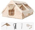 CCF Inflatable Tent for Camping with Canopy and Pump Air Glamping Tents for Camping Adult Easy Setup 4 Season Blow Up Tent Waterproof Windproof Outdoor