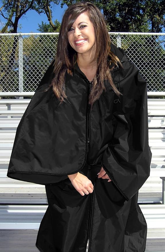 Ultimate SportsWrap - PATENTED - The Only WEARABLE Weatherproof/Stadium/Picnic/Sports Blanket complete with Upper and Lower Zippers Lined &amp Adjustable Hood and Inside Hand Warmers 70 X 58