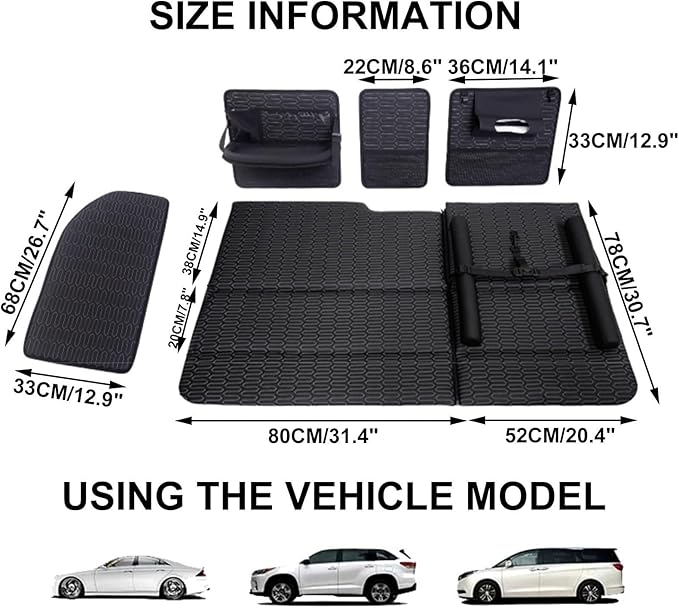 Non-Inflatable Car Folding Rear Sleeping Bed Camping Car Mattress for Travel Hiking and Outdoor Use