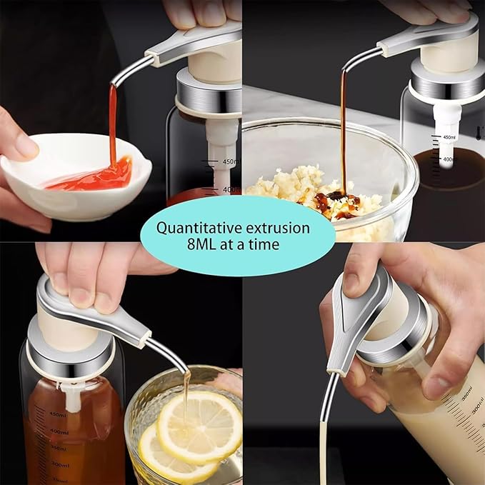 Syrup Dispenser 2 Pieces Waterproof Container 450ml Pump for Storage Kitchen Home Restaurant Dining Catering Daily Coffee Shop