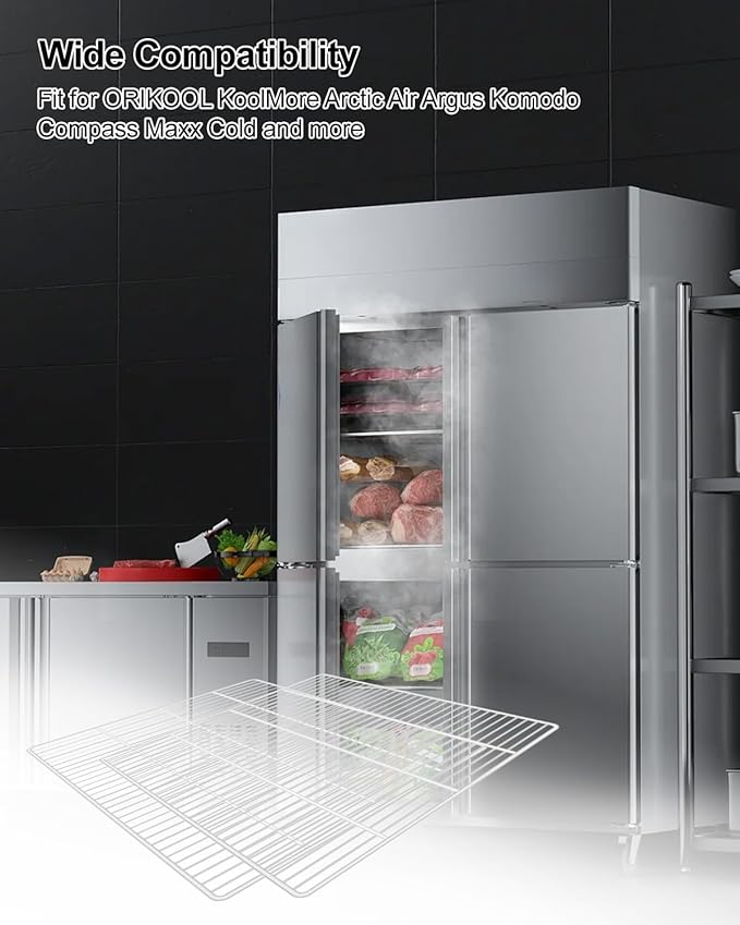 Commercial Freezer and Refrigerator Replacement Shelves Compatible with 3-Door Refrigerators Durable Wire Shelves with Epoxy-Coated Gray Steel 3 Pack