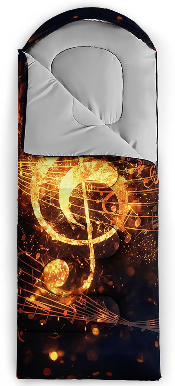 Kids Sleeping Bag for Boys GirlsCartoon Football Print-Lightweight Warm Portable Outdoor Indoor-Waterproof Cold Weather Resistant Sleeping Bag for Camping Hiking