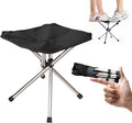 Ultra-Lightweight Camping Stoo - 260lbs Capacity | 13.8in Expanded Height | 1.2lbs Ultra-Light &amp Waterproof | 1-Pull Quick Setup for Camping Hiking Fishing BBQ &amp Waiting in Line (Black)