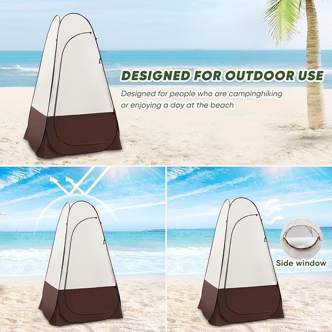 Portable Pop Up Privacy Shower Tent Spacious Changing Room Dressing Room Sun Sunshade Canopy Outdoor Rain Shelter Backpack Privacy Shelters for Camping Hiking Beach Toilet