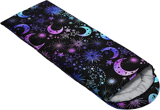 Kids Sleeping Bag for Boys GirlsCartoon Dinosaur Print-Lightweight Warm Portable Outdoor Indoor-Waterproof Cold Weather Resistant Sleeping Bag for Camping Hiking