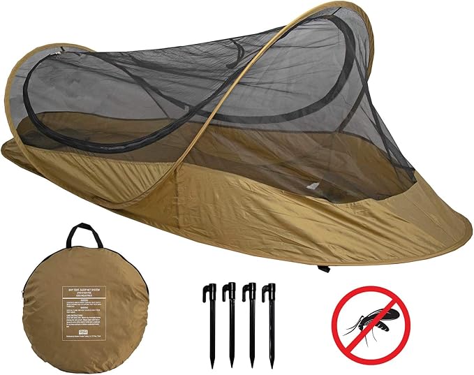 USGI Industries Bivy Tent | Lightweight Single Person Sleeping Net System for Outdoors Camping Survival Hiking Backpack | Mesh Protection