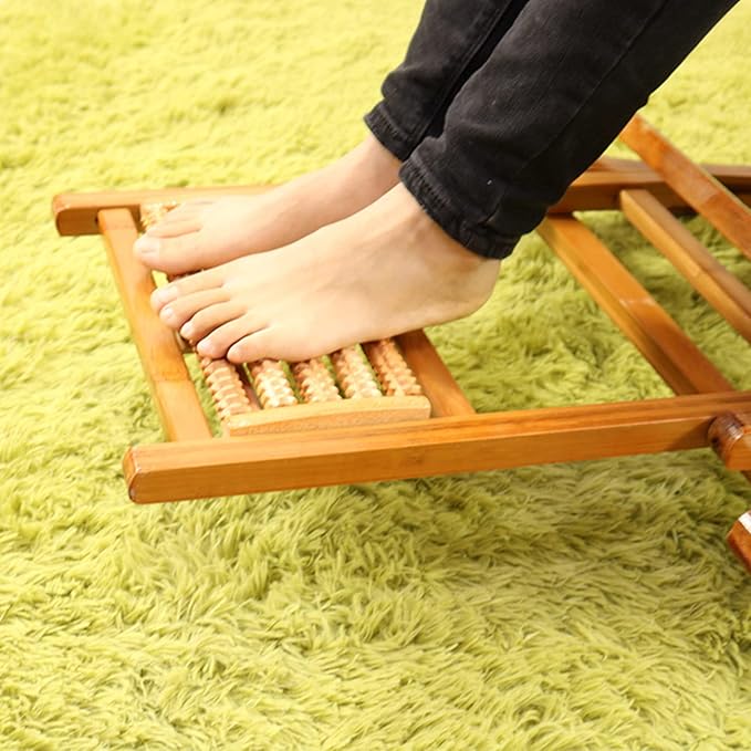 Outdoor Camping Recliner Folding Extended Bamboo Wood Lounge Deck Chair Adjustable Backrest Sun Lounger with Age Footstool Retractable Footrest