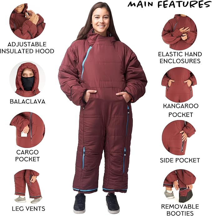 Selk'bag Original Wearable Sleeping Bag - Outdoor &amp Indoor Sleeping Bags - Sleeping Bag Suit - Temp Rating 35 to 44 Degrees F