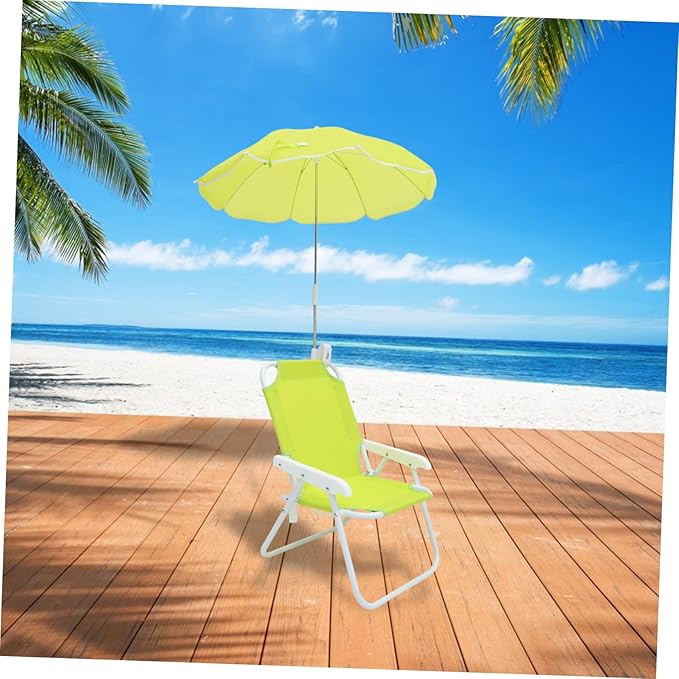 Toyvian Kids Beach Chair UV Protection Canopy Portable Folding Umbrella Lounge Chair for Children Lightweight Sunshade Camping Seat for Outdoor Activities