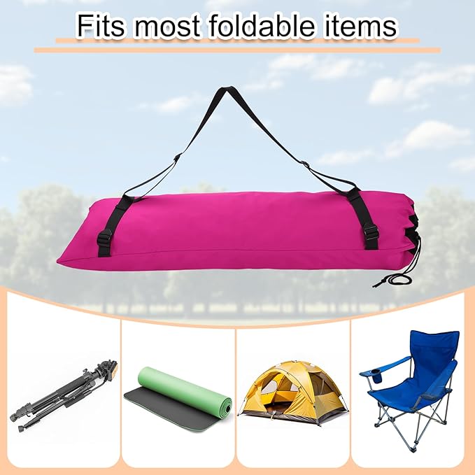 HARFINGTON Camping Chair Replacement Bag 48 Folding Chair Carry Bag Oxford Cloth Storage Tent Bag with Shoulder Strap for Travel Outdoor Camping Sports Rose Red