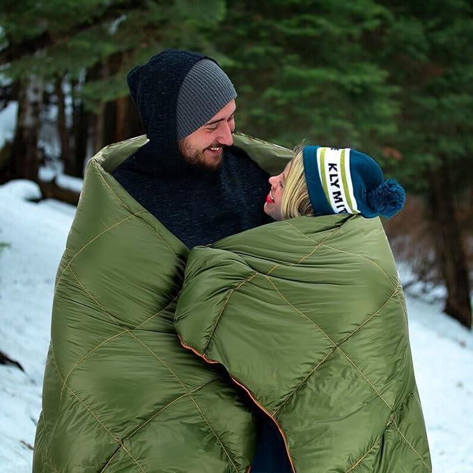 Down Camping Blanket - Camp Blanket Lightweight Packable Puffy Wearable Water Resistant Backpacking Quilt for Outdoor Camping Travel and Hiking