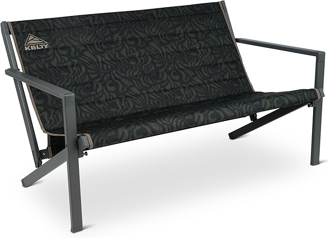 Kelty Rad Loveseat 2-Person Camping Chair – Portable Folding Outdoor Double Chair with Carry Bag Aluminum Frame 500 lb Capacity Black Fern