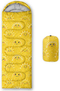 Kids Sleeping Bag for Boys GirlsCartoon Sun Print-Lightweight Warm Portable Outdoor Indoor-Waterproof Cold Weather Resistant Sleeping Bag for Camping Hiking(Cartoon Sun)