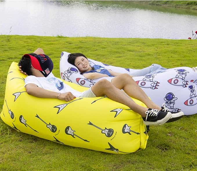 Inflatable Lounger Air Chair Sofa Bed Sleeping Bag Couch for Beach Camping Lake Garden ¡­ (Astronaut)
