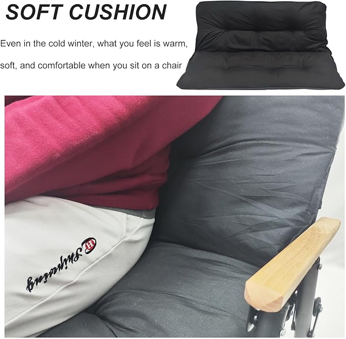 ptlsy 2 Person Camping Chair Oversized Loveseat Camping Chair with Seat Cushion Double Camping Chairs for Adults Heavy Duty Camping Couch Black Outdoor Folding Chair Portable Patio Lawn Chair