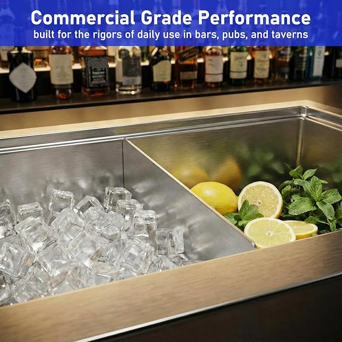 Novabright Stainless Steel Ice Bin Partition 14.5 x 12 Inch 304 Stainless Steel Commercial Removable Divider for Ice Bins Bar Beverage Organization